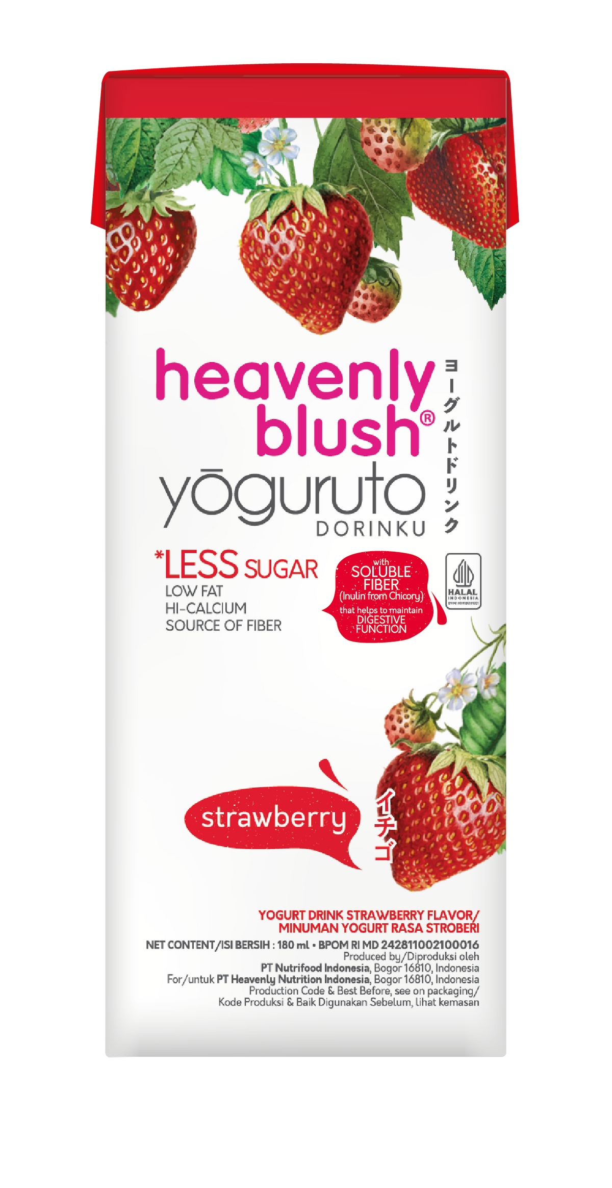 Kemasan tetra Yoguruto Drink Strawberry 180ml