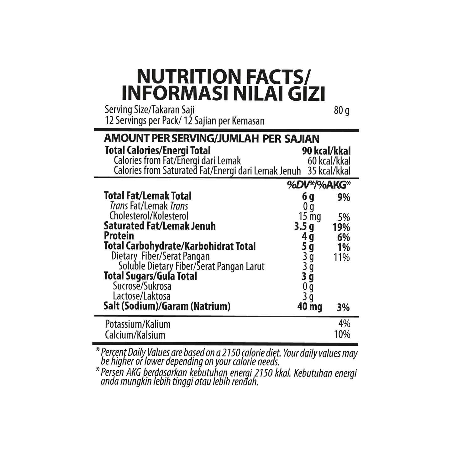 Informasi nilai gizi Greek Yogurt Original 1 Kg Heavenly Blush