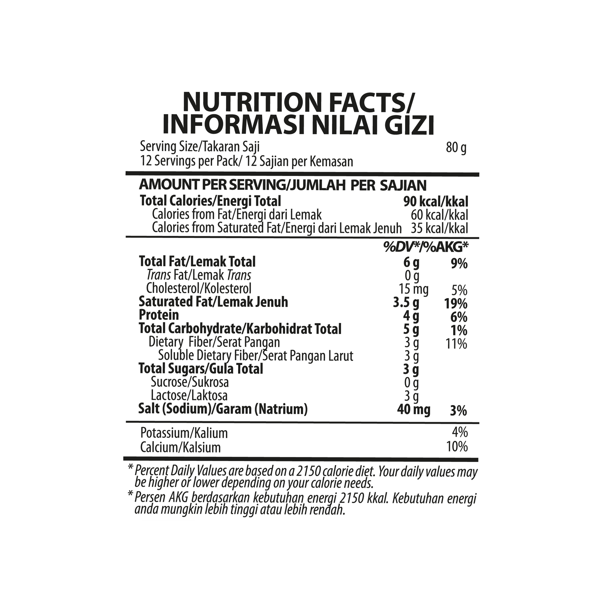 Informasi nilai gizi Greek Yogurt Original 1 Kg Heavenly Blush