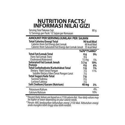 Informasi nilai gizi Greek Yogurt Original 1 Kg Heavenly Blush
